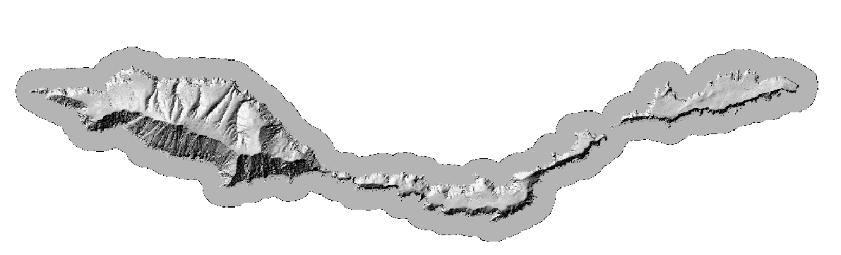 Image showing a hillshade render of a DEM