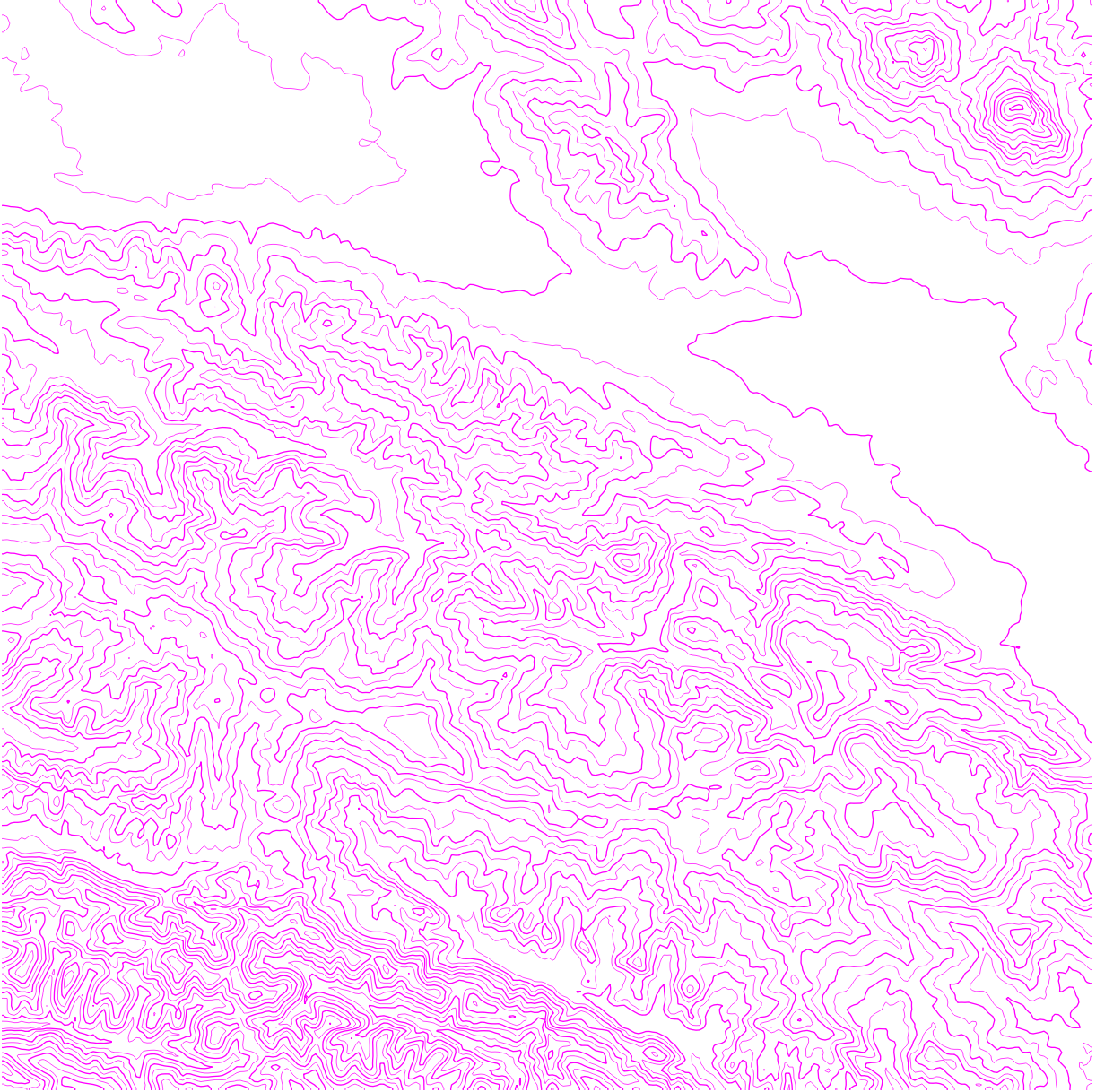 Image showing the contour lines of a DEM